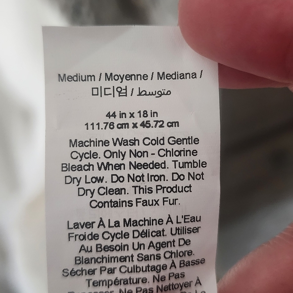 Pottery Barn Cream Faux Fur Trimmed Garment - Picture 4 of 5